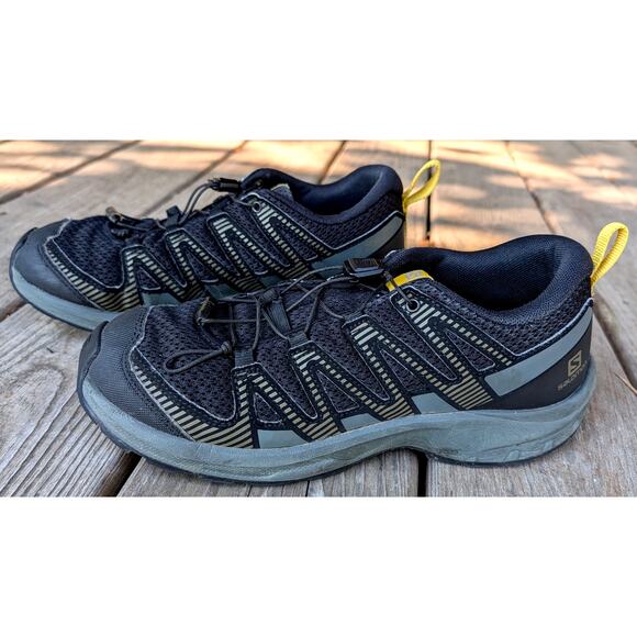 Salomon XA Pro Trail Running Shoes Men 7.5 (Womens 9) Black Gray Yellow - Picture 2 of 8
